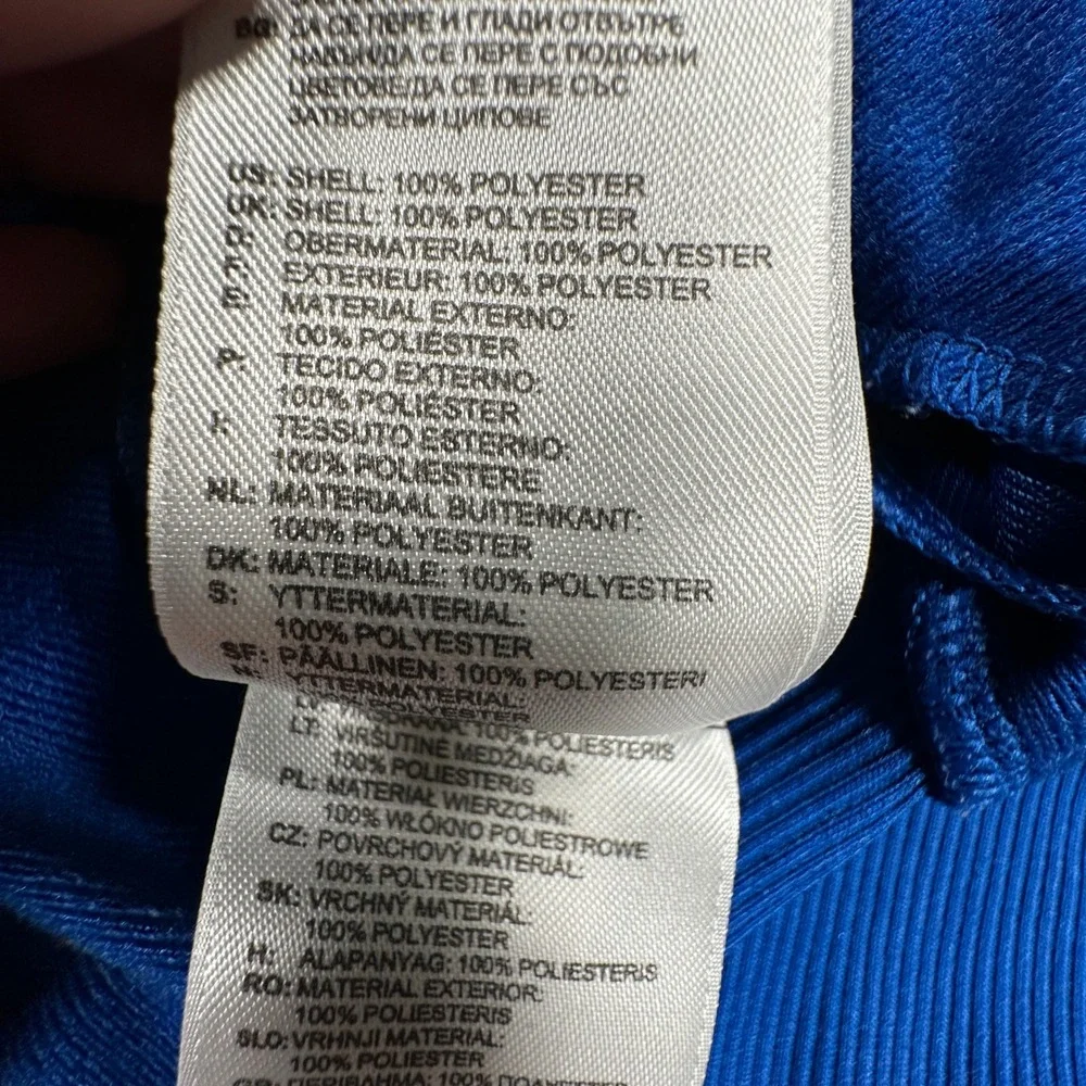 Adidas Track Jacket Mens Medium Blue Firebird Trefoil Full Zip Y2K Blokecore